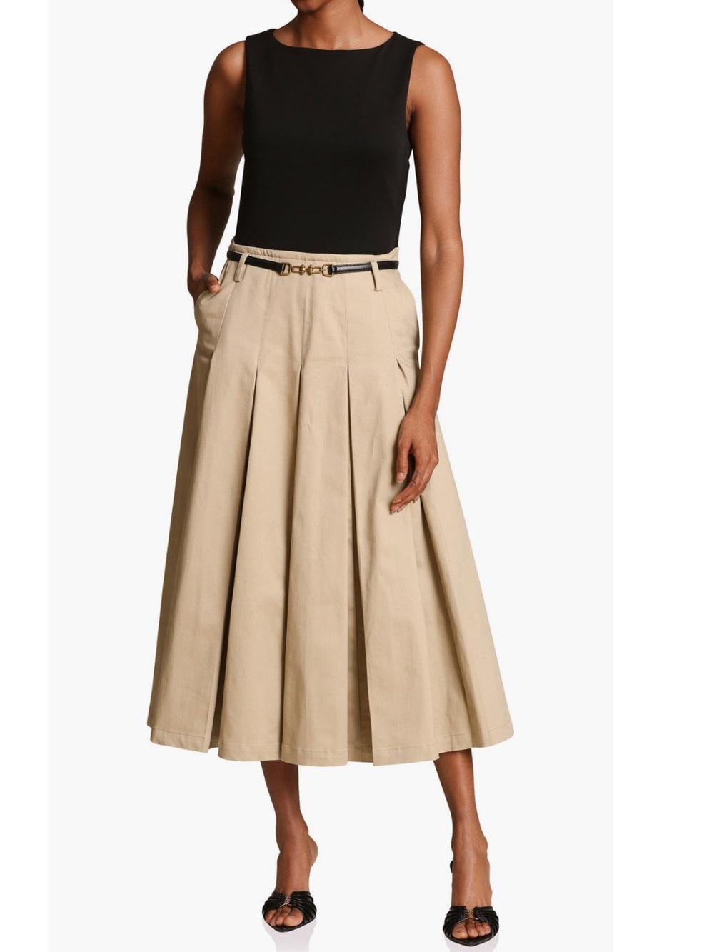 Avec Les Filles Mixed Media Pleated Dress New! - Picture 8 of 16